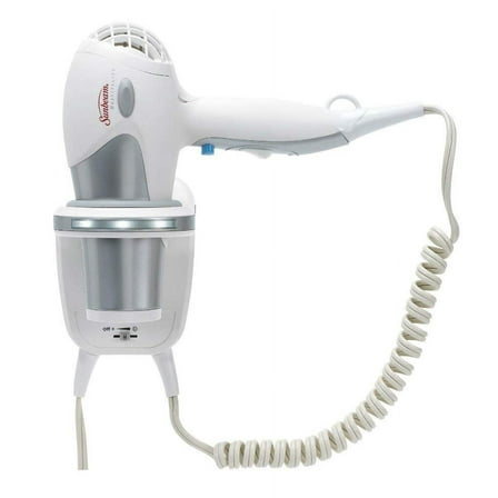 Sunbeam HD3001-001 1875 Watt Wall Mount Hair Dryer with LED Night Light White