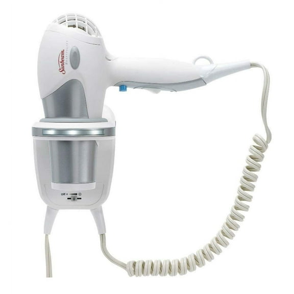 Sunbeam HD3001-001 1875 Watt Wall Mount Hair Dryer with LED Night Light White