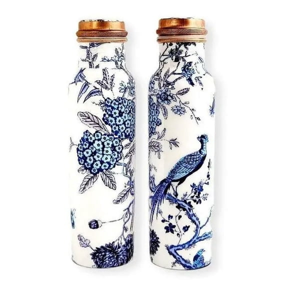 Traveler's Copper Water Bottle, Leak-Proof joint free Ayurvedic 900 ML 32 Oz