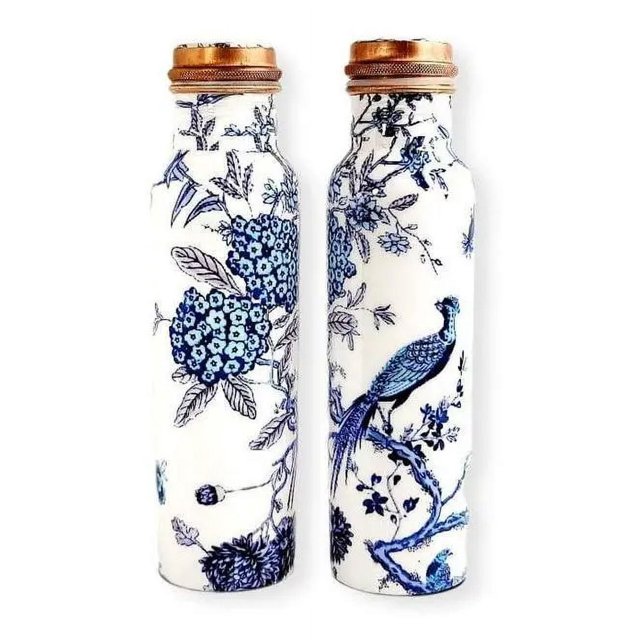 Traveler's Copper Water Bottle, Leak-Proof joint free Ayurvedic 900 ML 32 Oz