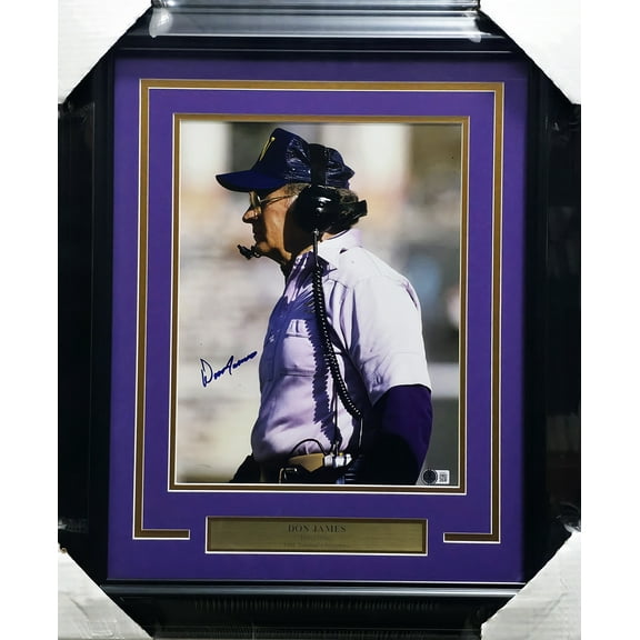 Don James Autographed Framed 11x14 Photo Washington Huskies Beckett BAS QR #AE31842