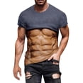 thumbnail image 1 of Playeras Para Hombre Algodon, Camiseta De Primavera Y Verano Para Hombre Con Músculos Abdominales, Estampado Digital 3D, Cuello Redondo Y Manga Corta., 1 of 4