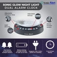thumbnail image 3 of Sonic Alert - Sonic Glow Moonlight Loud Alarm Clock with Recordable Alarm and Digital Display - Moon Light, 3 of 8