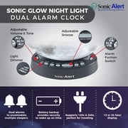 Sonic Alert - Sonic Glow Moonlight Loud Alarm Clock with Recordable Alarm and Digital Display - Moon Light