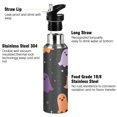 thumbnail image 3 of Yayeee 20oz Insulated Water Bottle Double Wall Stainless Steel with Flip Straw Lid, Halloween Orange Ghosts, 3 of 7