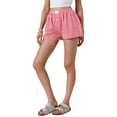 thumbnail image 4 of Gingham Shorts for Women Buttons Comfy Breathable Beach Summer Casual Shorts XL Red, 4 of 6