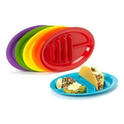 Jarratt Industries Fiesta Taco Holder Plate Microwave and Dishwasher Safe Set of 6 Taco Plates, Made in the USA
