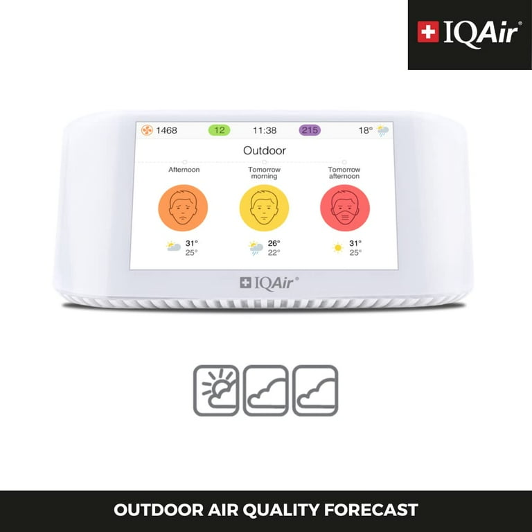 IQAir Air Quality Monitor Indoor White Swiss Design Professional Grade 1 Count per Pack Assembled Product Height 3.5 in