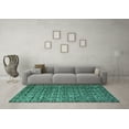 thumbnail image 3 of Ahgly Company Machine Washable Indoor Rectangle Abstract Turquoise Blue Modern Area Rugs, 2' x 4', 3 of 4