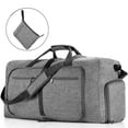 thumbnail image 1 of Bolsa de Viaje de 65L, Bolsa de Lona Extra Grande de 24", Bolsa de Fin de Semana Plegable con Compartimento para Zapatos, Bolsa Impermeable y Resistente a Desgarros para Hombre y Mujeres, 1 of 7
