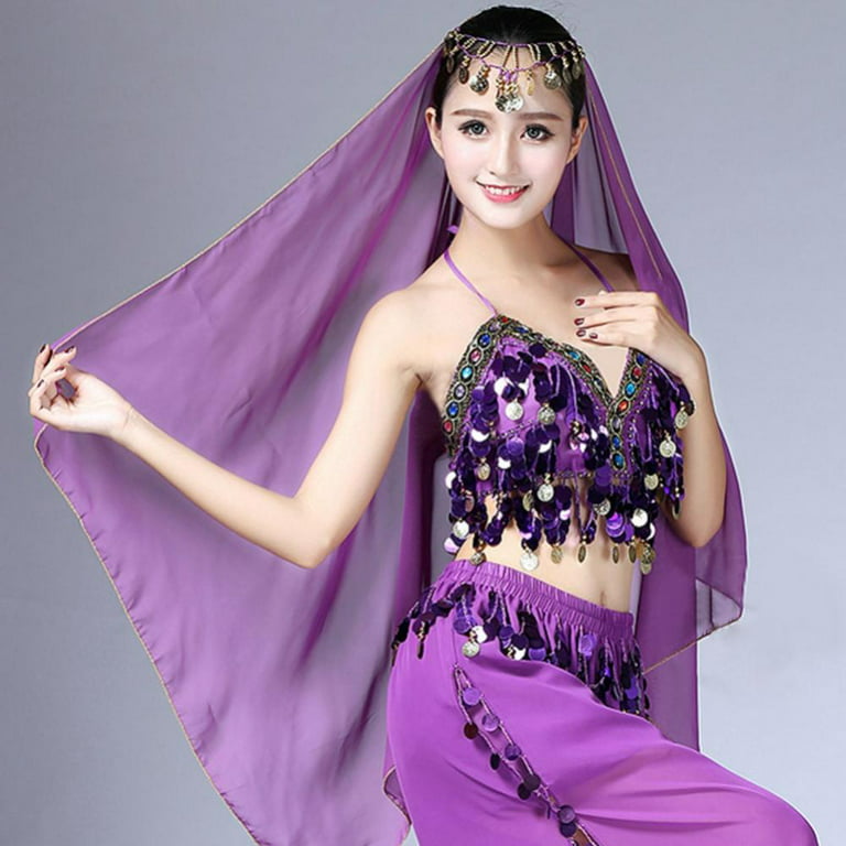 Costume Women Gypsy Belly Dance Accessories Gypsy Head Scarf with Coins  Gypsy Scarf for Women and Girls 