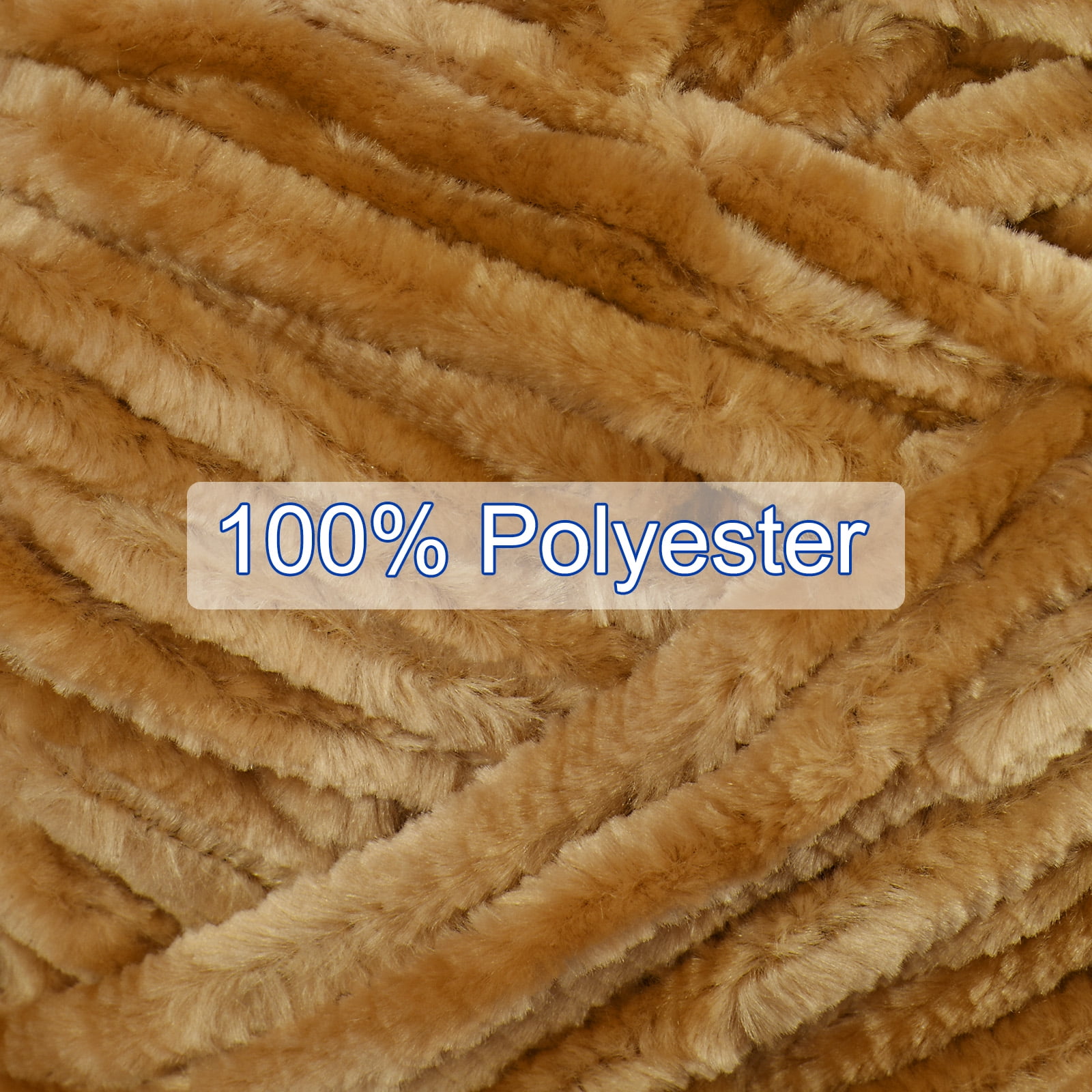 Uxcell 4pcs Velvet Yarn Soft Chenille Yarn 4x100g/14.1oz (347yds) Fluffy Yarn for Knitting Crochet Blanket Khaki