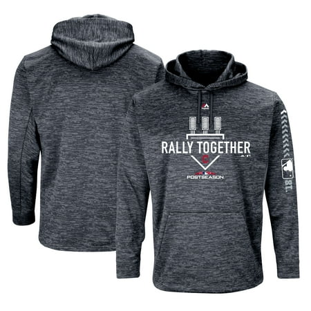 Cleveland Indians Majestic 2018 Postseason Authentic Collection Streak Fleece Pullover Hoodie - Gray
