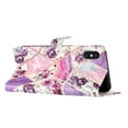 thumbnail image 2 of Nalacover Wallet Case for iPhone XS / iPhone X with Painting Pattern PU Leather Magnetic Kickstand Flip Folio Cover, Card Slots Holder Soft Silicone Shockproof Protective Case, Purple Flower, 2 of 8