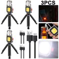 thumbnail image 3 of 3 Uds Mini COB Llavero 600LM Con Gancho Linterna Camping 500mAh (marrón + Soporte), 3 of 9