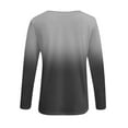 thumbnail image 5 of aidice Tops for Women Casual Notched V Neck Long Sleeve Zip Shirts Comfy Fitting Gradient Color Tops, 5 of 5