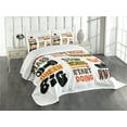 thumbnail image 3 of Ambesonne Fitness Quilted Bedspread Set 3 Pcs, Positive Words, Queen Size, Orange Yellow Black, 3 of 5