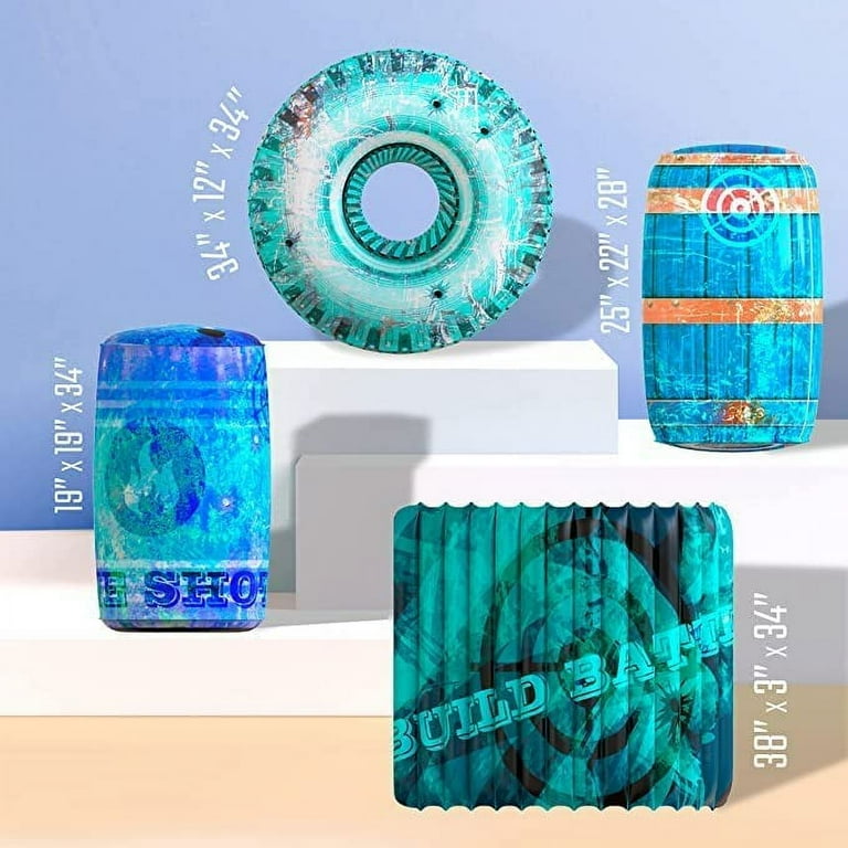 Skywin Inflatable Battle Obstacles, 8 Pieces, Compatible with Nerf