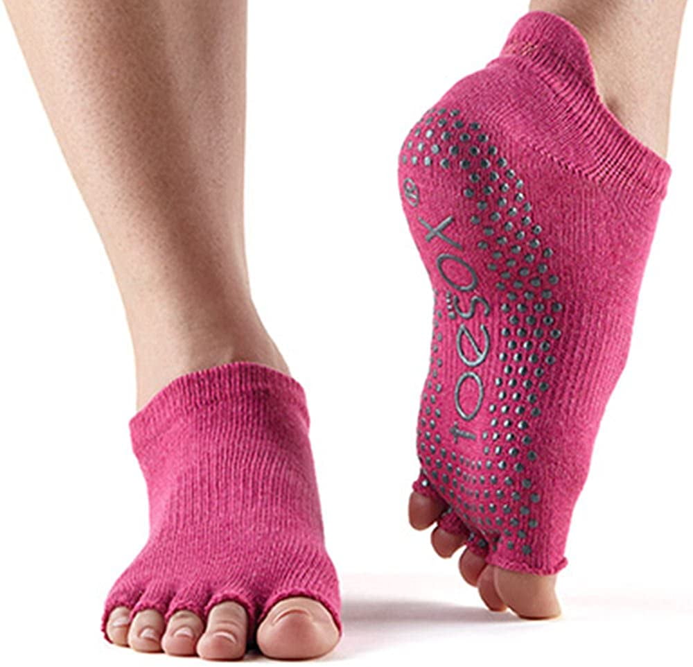 ToeSox Womens Low Rise Half Toe Grip Non-Slip for Ballet, Yoga, Pilates, Barre  Toe Socks 