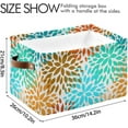 thumbnail image 4 of GZHJMY Collapsible Storage Basket Summer Flower Pattern Rectangular Storage Bins Baskets Toys Storage Bins with Handles for Bedroom Home Office 2PCS, 4 of 7
