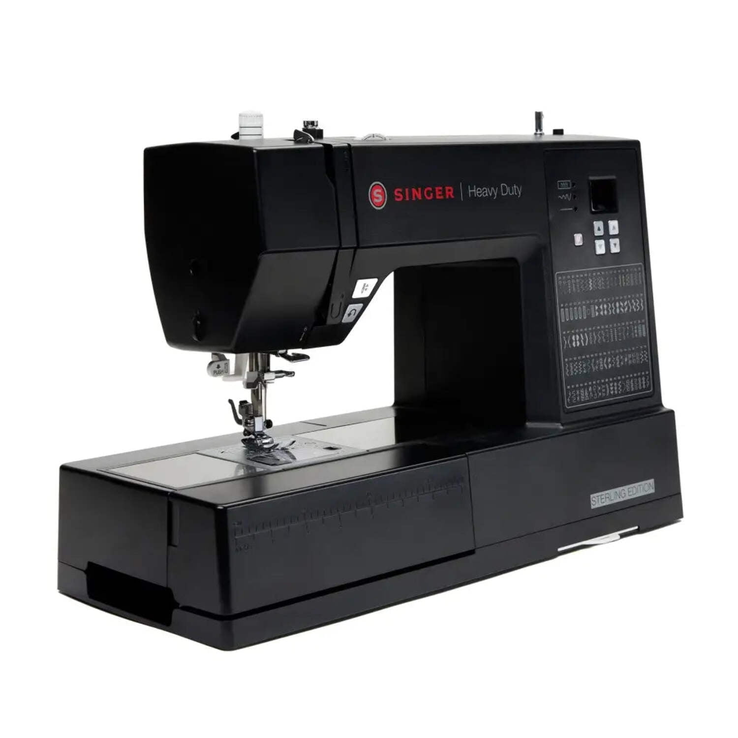 SINGER® Heavy Duty 6600C Sterling Computerized Sewing Machine + Accessory Kit | 100 Built-In Stitches, 215 Stitch Applications | 1100 Stitches/min | Metal frame, LCD Screen & 6 One-Step Buttonhole