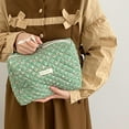 thumbnail image 1 of Organizador De Viajes Bolso De Cosméticos Para Mujer, Con Cremallera, Acolchada, Para Maquillaje, Bolsos De Mano, Organizador De Viaje (Verde), 1 of 7