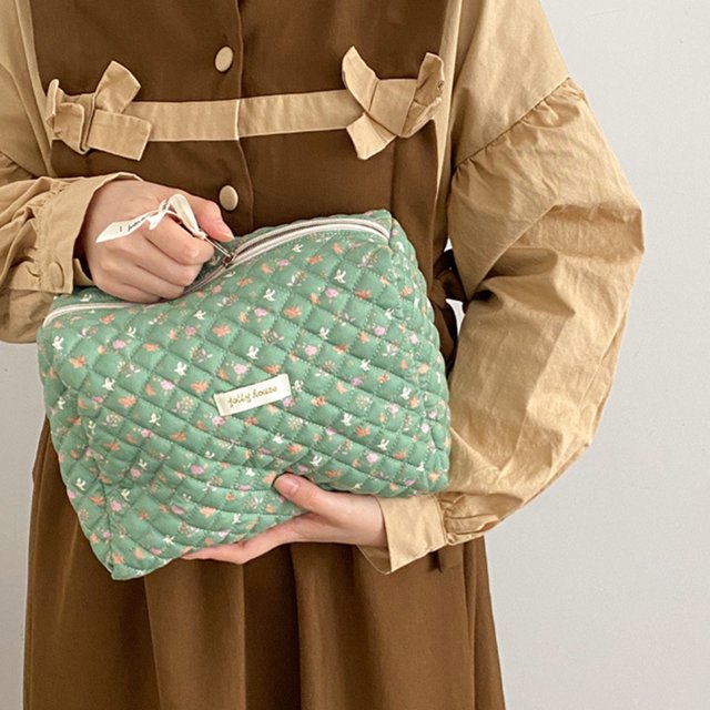 Organizador De Viajes Bolso De Cosméticos Para Mujer, Con Cremallera, Acolchada, Para Maquillaje, Bolsos De Mano, Organizador De Viaje (Verde)