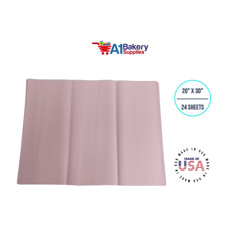 Blush Pink Tissue Paper Squares, Bulk 24 Sheets, Premium Gift Wrap and Art Supplies for Birthdays, Holidays, or Presents by Feronia Packaging, Large