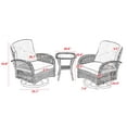 thumbnail image 5 of 3 Piece Patio Swivel Furniture Set, Swivel Bistro Set with Coffee Table, All Weather Conversation Chairs with Navy Cushions, Outdoor Furniture Set for Backyard, Poolside, Garden, 5 of 9