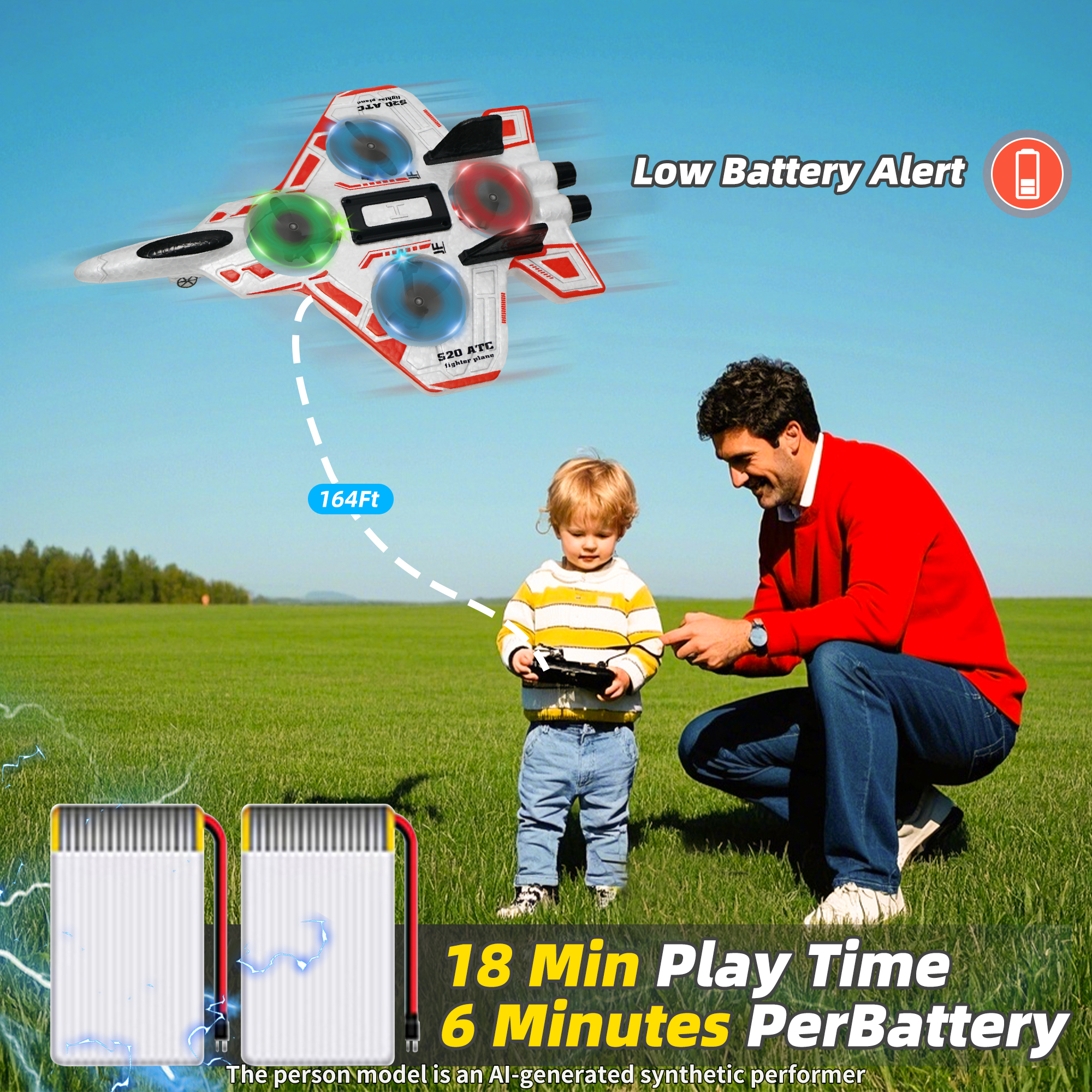MAXKY Foam RC Airplane with 360° Stunt Flips photo 5