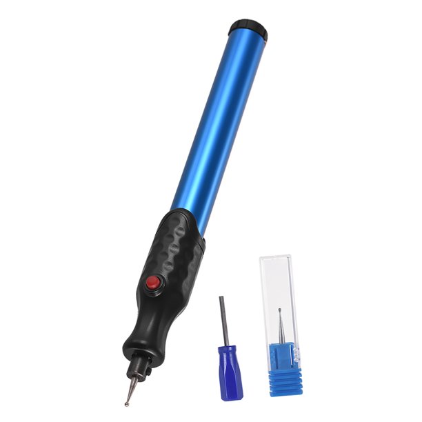 Bolígrafo de grabado eléctrico, herramientas de tallado de bricolaje con broca de punta de diamante MABOTO Azul