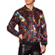 thumbnail image 4 of Chaqueta con lentejuelas INSPIRE CHIC para hombre, con cremallera, de mangas largas, estilo disco, brillante, bomber, tamaño M, multicolor, 4 of 6