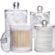 thumbnail image 5 of Paquete de 2 dispensadores para bolas de algodón, hisopos de algodón, almohadillas redondas de algodón, hilo dental, juego de tarros de boticario de plástico transparente para organización de almacena, 5 of 5