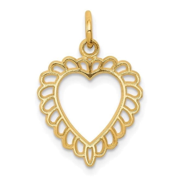 Finest Gold 10K Yellow Gold Heart Charm