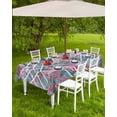 thumbnail image 4 of Fsddascl Grey Pink Outdoor Tablecloth - 54x80 Inch Rectangle Dining Table Cover, Modern Geometric Marble Abstract Art Waterproof Outdoor Table Cloth with Umbrella Hole & Zipper for Picnic/Patio, 4 of 7