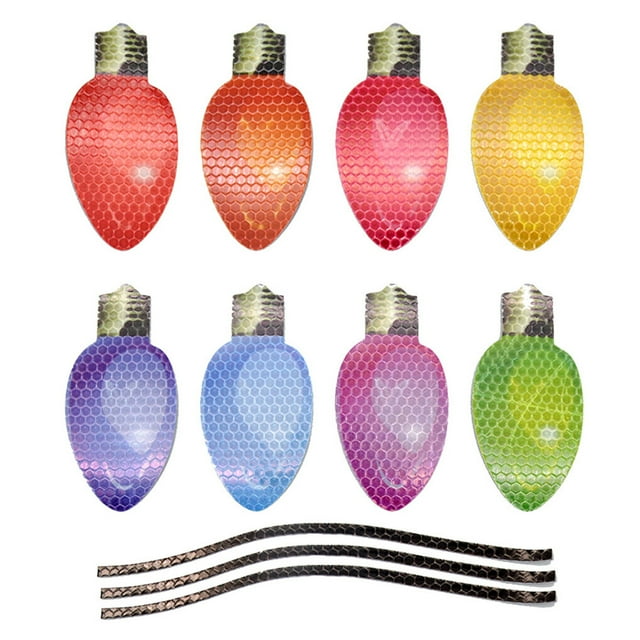 Scienceny Bombillas de Navidad para coche, pegatinas de cables, calcomanía decorativa, película reflectante, decoración de vacaciones, Ventana automotriz