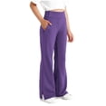 thumbnail image 2 of hotojiny Girls Flare Trousers Kids Sweatpants Elastic High Waist Bell Bottom Casual Athletic Pants with Side Slit 6-15 Years, 2 of 7