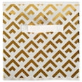thumbnail image 3 of Contemporary Home Living Set of 4 White and Gold Nonwoven Polyester Cube Storage Bin with Double, 3 of 3
