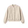 thumbnail image 6 of Tqcoqu Women's Round Neck Button Front Solid Color Jacket Long Sleeve with Pockets Casual Outerwear, 6 of 6
