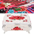 thumbnail image 6 of NFTIGB Vintage Jewelry Box Keepsake Treasure Trinket Organizer with Floral Rose Embossed Design, Zinc Alloy & Soft Velvet Interior, Silver White and Red Roses (3.74 inches / 9.5 cm), 6 of 9