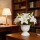 thumbnail image 4 of Uuiauoio Roman Style Plastic Flower Pot 1.1L White Textured Planter for Indoor Outdoor Plants Home Garden Balcony Decor Thickened Container, 4 of 6