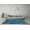 thumbnail image 3 of Ahgly Company Machine Washable Indoor Round Oriental Turquoise Blue Industrial Area Rugs, 6' Round, 3 of 4
