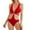 Red, variant on Women's One Piece Swimsuit Ring Linked Cut Out Bathing Suit High Cut Swimwear