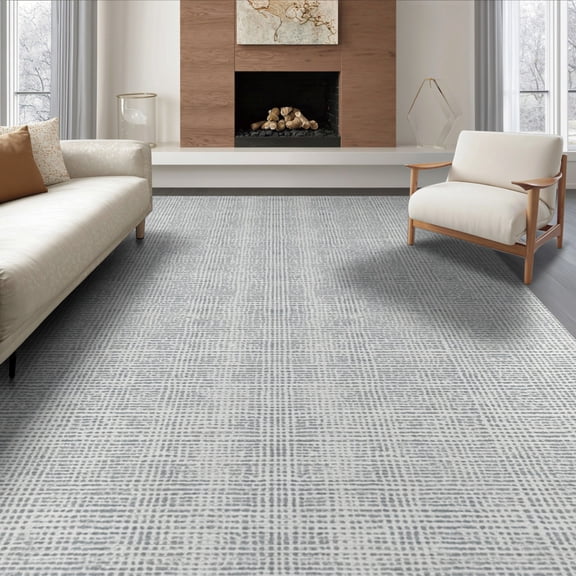 ODIKA 8'x10' Washable Area Rug Non-Slip Chair-Friendly Mat Large Scattered Bound Motif Balanced Uniform Crisp Artwork for Dining Room, Office, Lounge