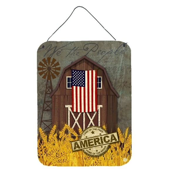 Carolines Treasures VHA3036DS1216 Patriotic Barn Land of America Wall or Door Hanging Prints 12WX16H multicolor