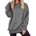 thumbnail image 2 of Oversized Hoodies for Women Long Raglan Sleeve Thumbhole Casual Plain Tunic Hooded Sweatshirt Fall Winter Pullover Tops, 2 of 8