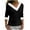 Black, variant on Womens Christmas Shirt Faux Fur Trim V Neck Long Sleeve Tops Solid Casual Xmas Holiday Blouses Womens Casual Going Out Tops