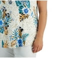thumbnail image 3 of JM Collection Women's Plus Tropical Wilderness Top White Size 0X, 3 of 3