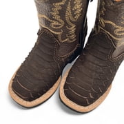 The Western Shops Infant Kids Python Print Leather Cowboy Boot