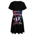 thumbnail image 5 of Pink Or Blue Mommy Loves You Sundress Short Sleeve Dress Summer Women Clothes Dress for Women Dresses, 5 of 7